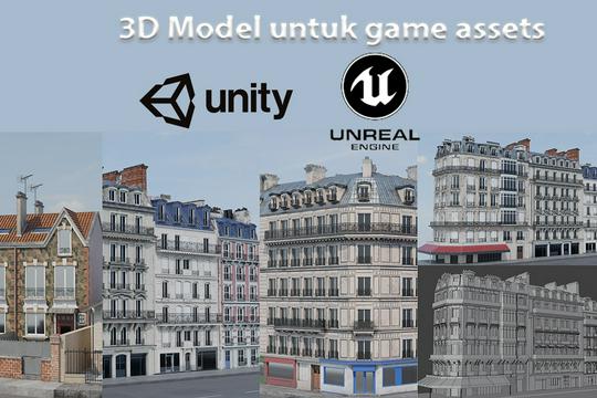 3D environment untuk kebutuhan game assets di Unity dan Unreal