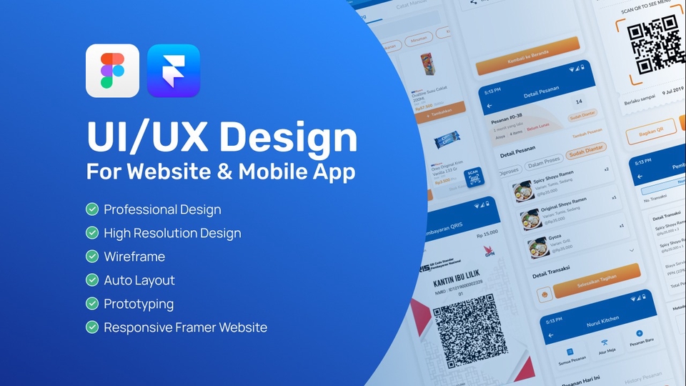 Jasa UI/UX Design Professional Mobile Apps & Web dengan Figma | Framer