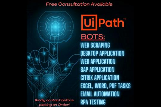 รับทำระบบ Automate Business Processes และ Scrape Data ด้วย UiPath RPA ...