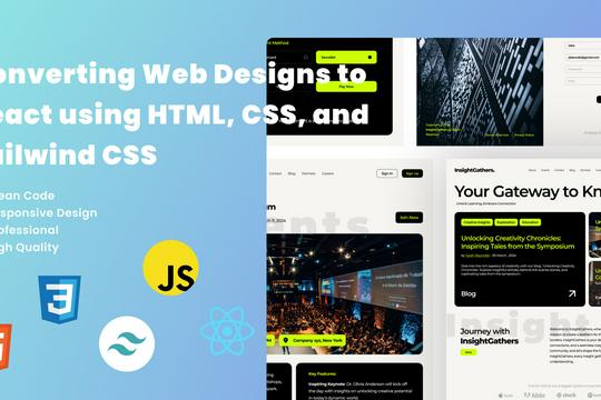 Slicing Design Web to React, HTML, CSS, Tailwind