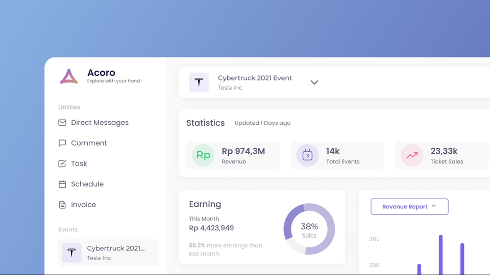 Design Estetik Simpel Clean Landing Dashboard Admin Event Terima jadi ...