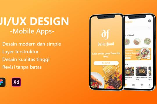 UI/UX Design untuk Mobile app dengan Figma atau Adobe XD