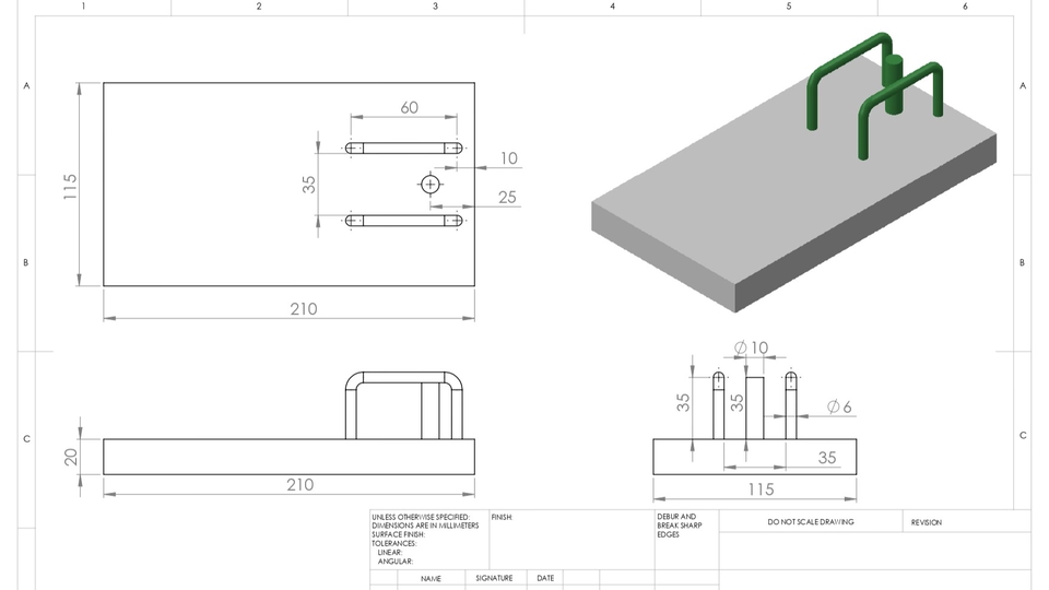 Design Model Solidworks 3D dan 2D