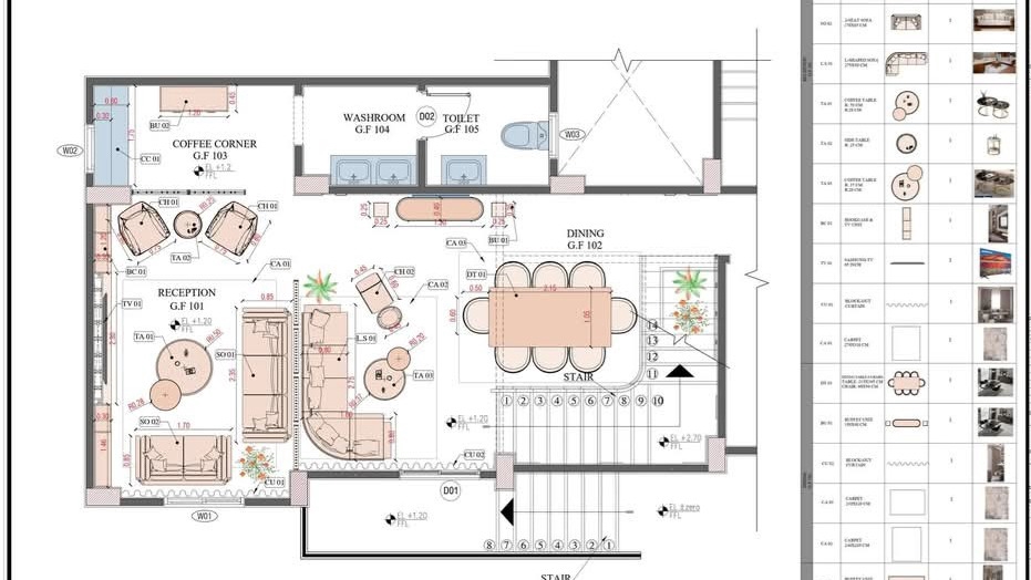 Autocad Drawing 2D Interior Only