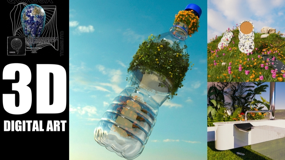 ออกแบบ 3D Creative Scenes (Landscape, Product, Digital Art )