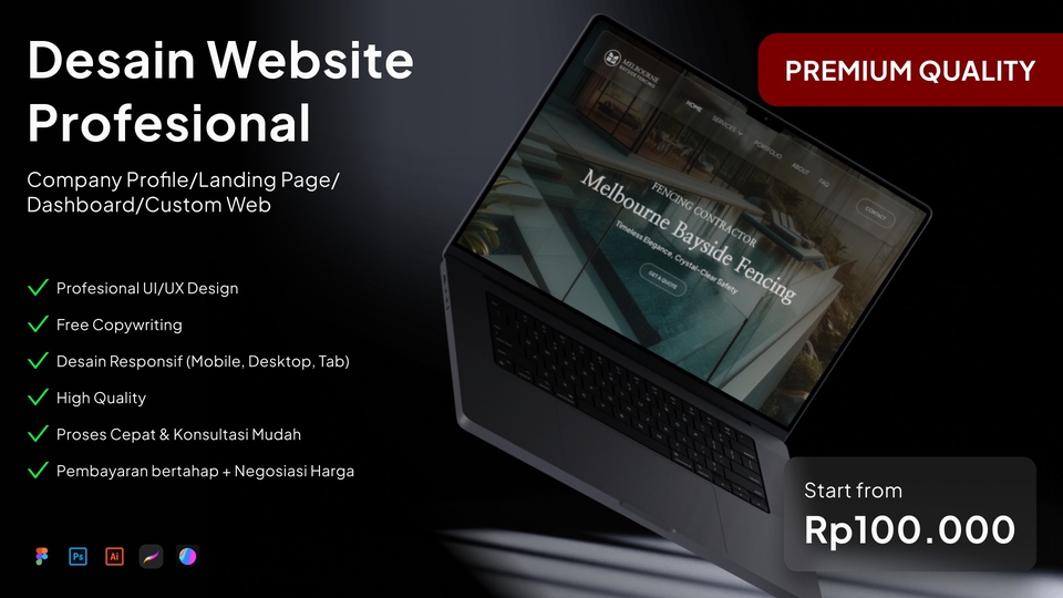 Desain Website Profesional + Free Copywriting! (UI/UX)
