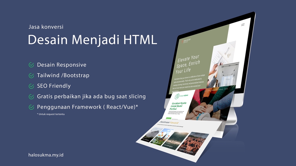 Convert Desain Website menjadi HTML/CSS