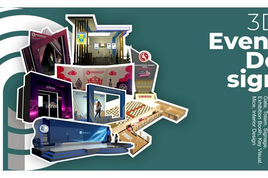 Desain Visualisasi 3D Event (Layout, Stage, Gate, Booth, etc)