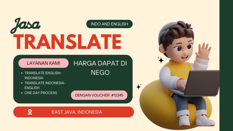 translate english to indonesia/ indonesia to english One Day Process