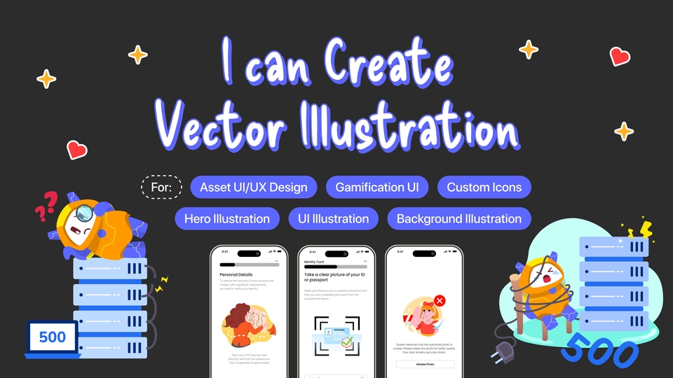 Jasa Illustrasi vector untuk kebutuhan asset UI/UX Design, website ...