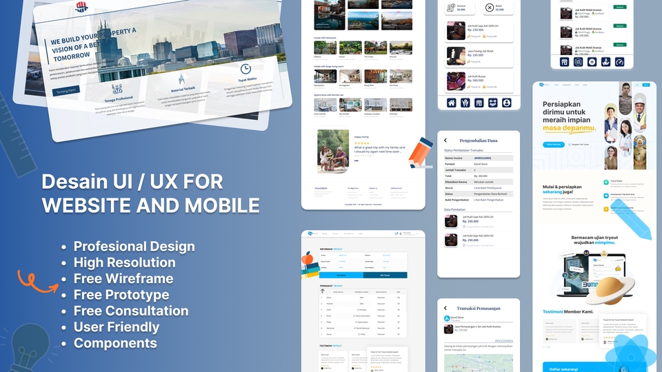 Profesional UI/UX Desain Website dan Mobile