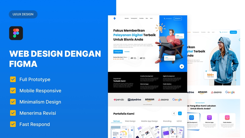 Desain Website Profesional FIGMA + Mobile Responsive & full prototype