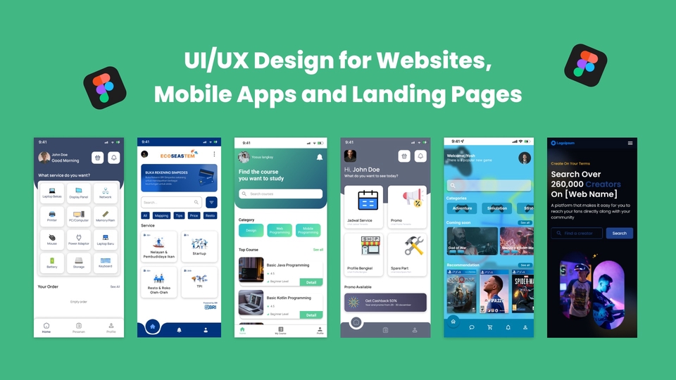 Desain UI/UX untuk Website, Mobile App dan Landing Page