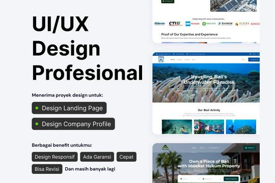 UI/UX Design Profesional untuk Design Landing Page dan Web Company Profile