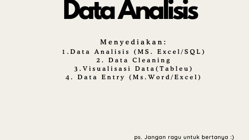 Analisa Data| Microsoft Excel | SQL | Tableu