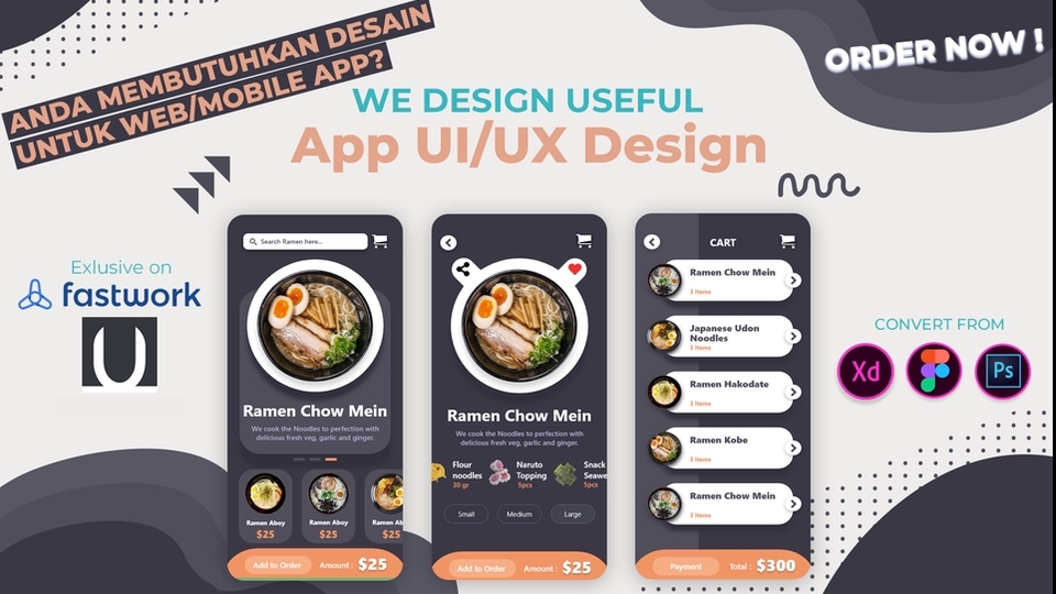 Desain Tampilan UI/UX Untuk Mobile App, Website / Landing Page.