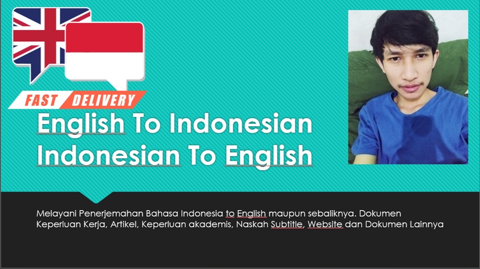 Terjemahkan Teks Anda dari English ke Indonesia/sebaliknya in 12 day
