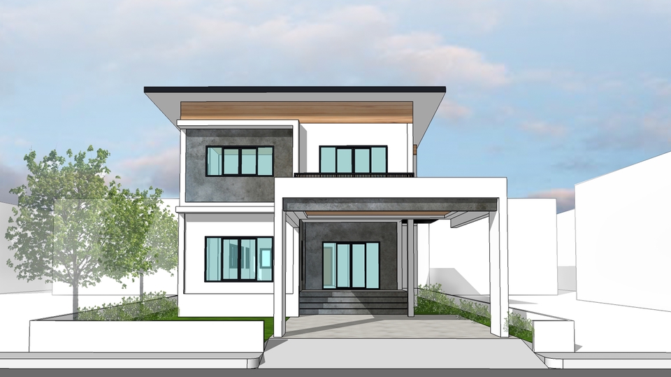 รับออกแบบ เขียนแบบโครงสร้างบ้าน จัดทำภาพ Perspective 3D Model