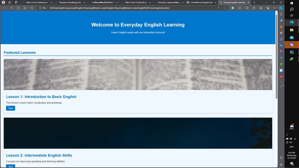 English Learning html design