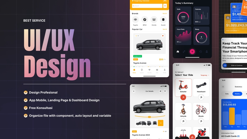 Jasa UI/UX Design dengan Auyo Layout, Responsive dengan minimalist & clean