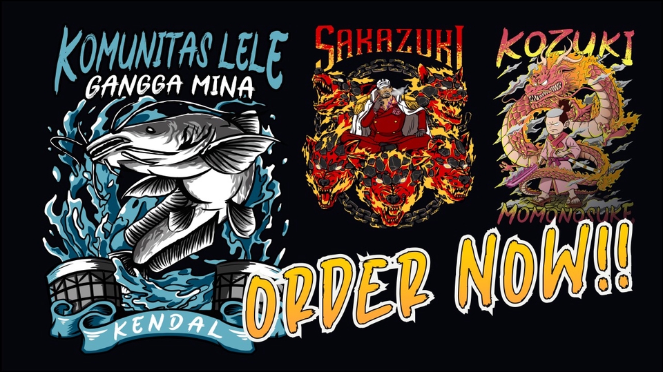 Desain Ilustrasi Kaos Komunitas, Anime, Event, anything