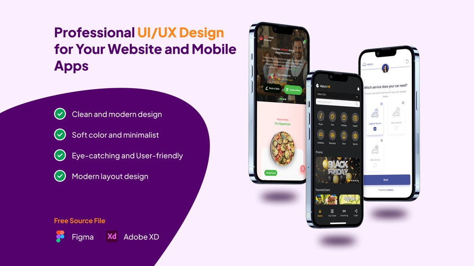 Professional UI/UX Design and Prototyping for your Website or Mobile Apps