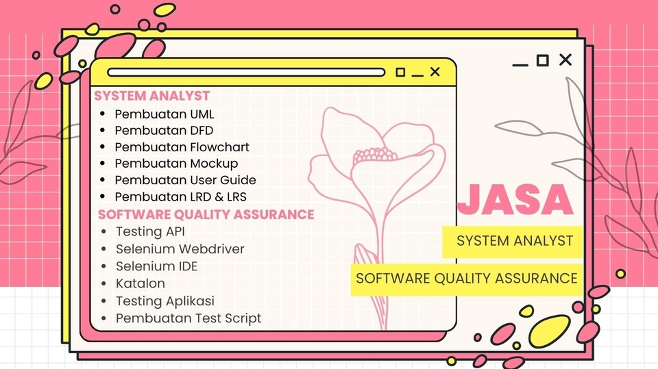 Jasa pembuatan UML/DFD/ERD&LRS/Flowchart dan Mockup