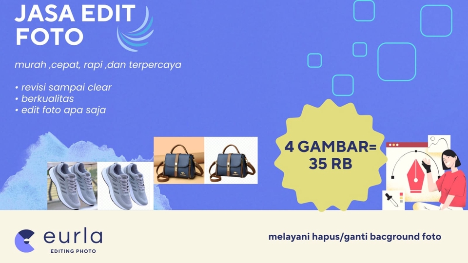 Edit Hapus background foto, rapi dan murah