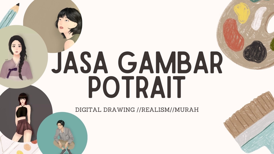Gambar ilustrasi dan potrait realistis MURAH