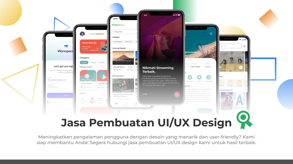 Jasa Pembuatan UI/UX Design Mobile App, Website / Landing Page