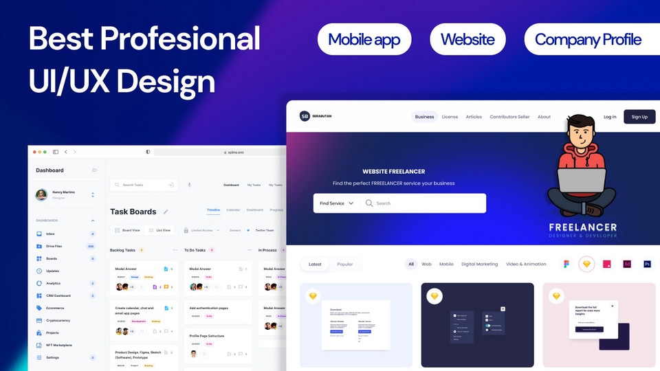 UI/UX Design Profesional Aplikasi Mobile & Web