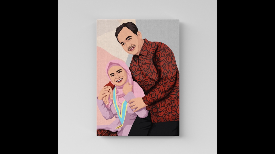 gambar illustrasi potret simple 1 hari jadi