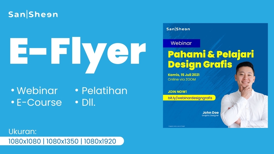 Design Berbagai Macam E-Flyer untuk Postingan Sosial Media