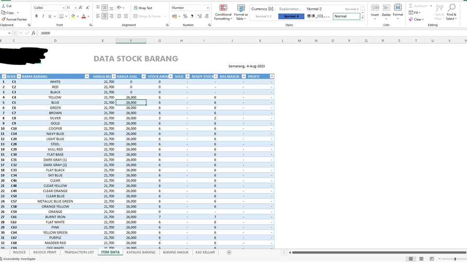 DATA ENTRY MS EXCEL & FORMULA