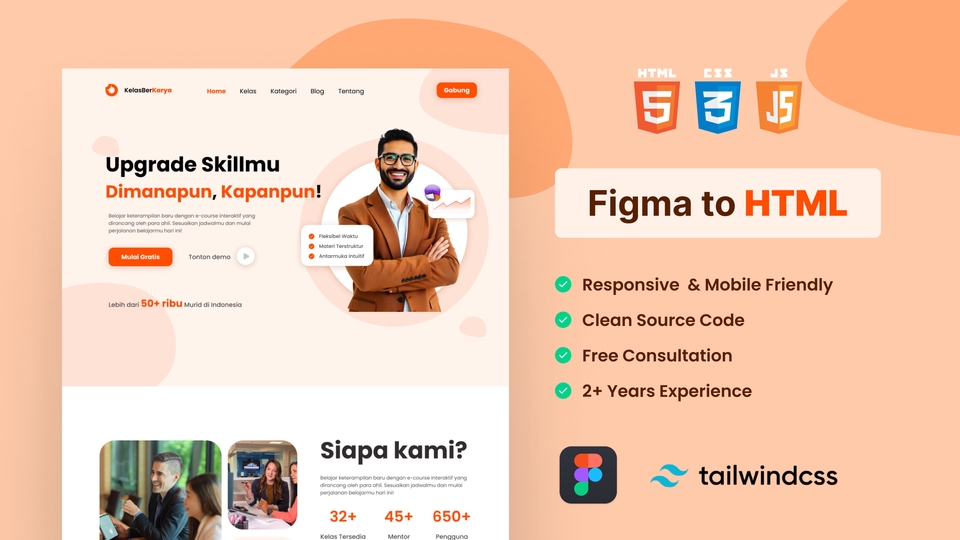Convert FIGMA to RESPONSIVE HTML, CSS, JAVASCRIPT and Tailwind CSS