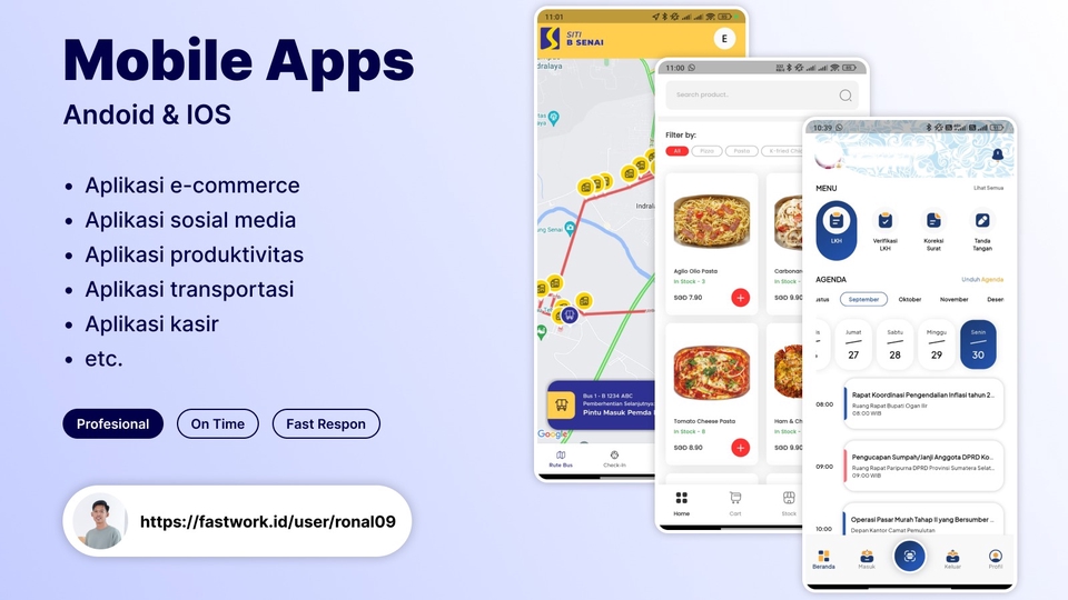 Pembuatan Aplikasi Mobile Android & IOS - Full Custom