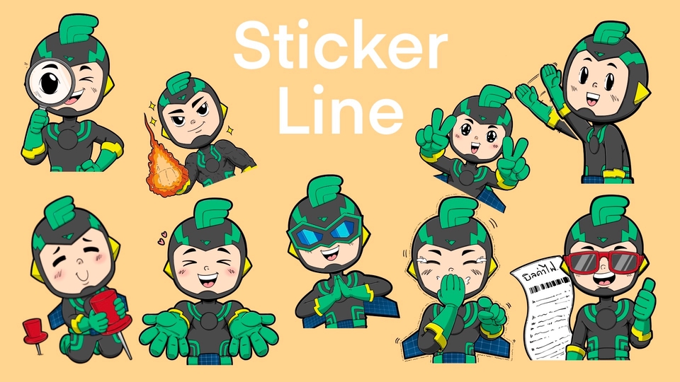 รับออกเเบบ Sticker Line