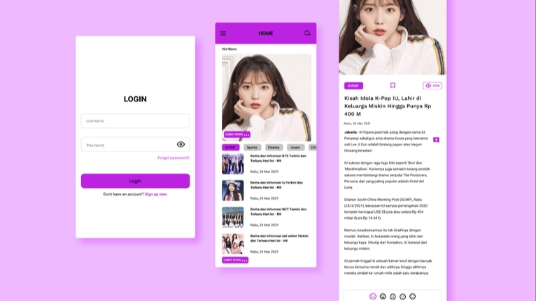 UI/UX Desain Untuk Tampilan Website dan Mobile apps